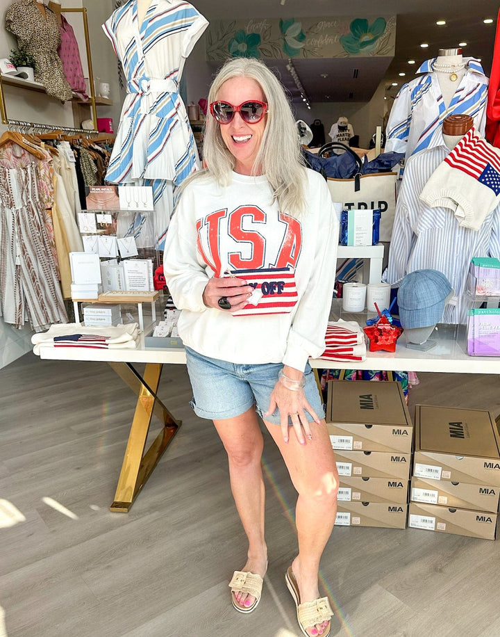 Z Supply Sweatshirt Flag Sunday Sweatshirt