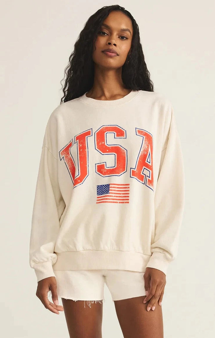 Z Supply Sweatshirt Sea Salt / XS Flag Sunday Sweatshirt