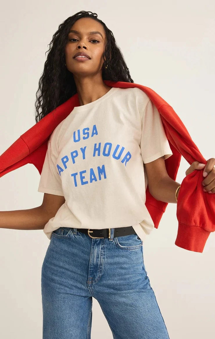 Z Supply Tee Sea Salt / XS Team Happy Boyfriend Tee