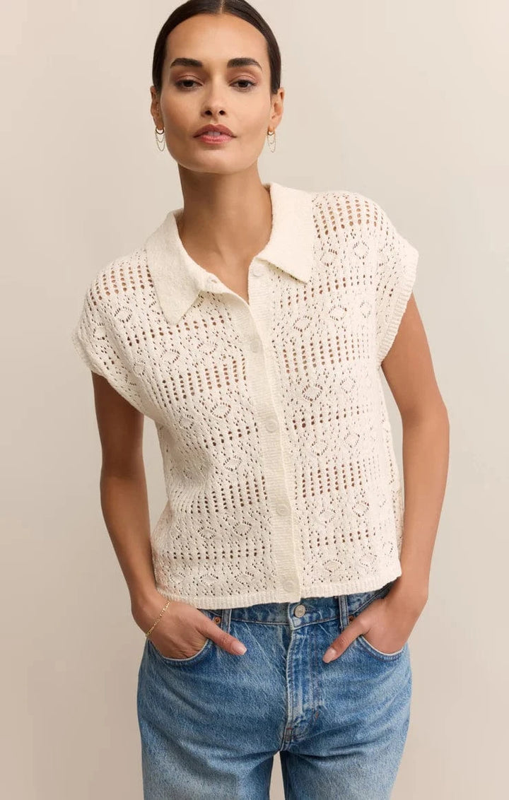 Z Supply Top White / XS Kinsley Cotton Sweater Top
