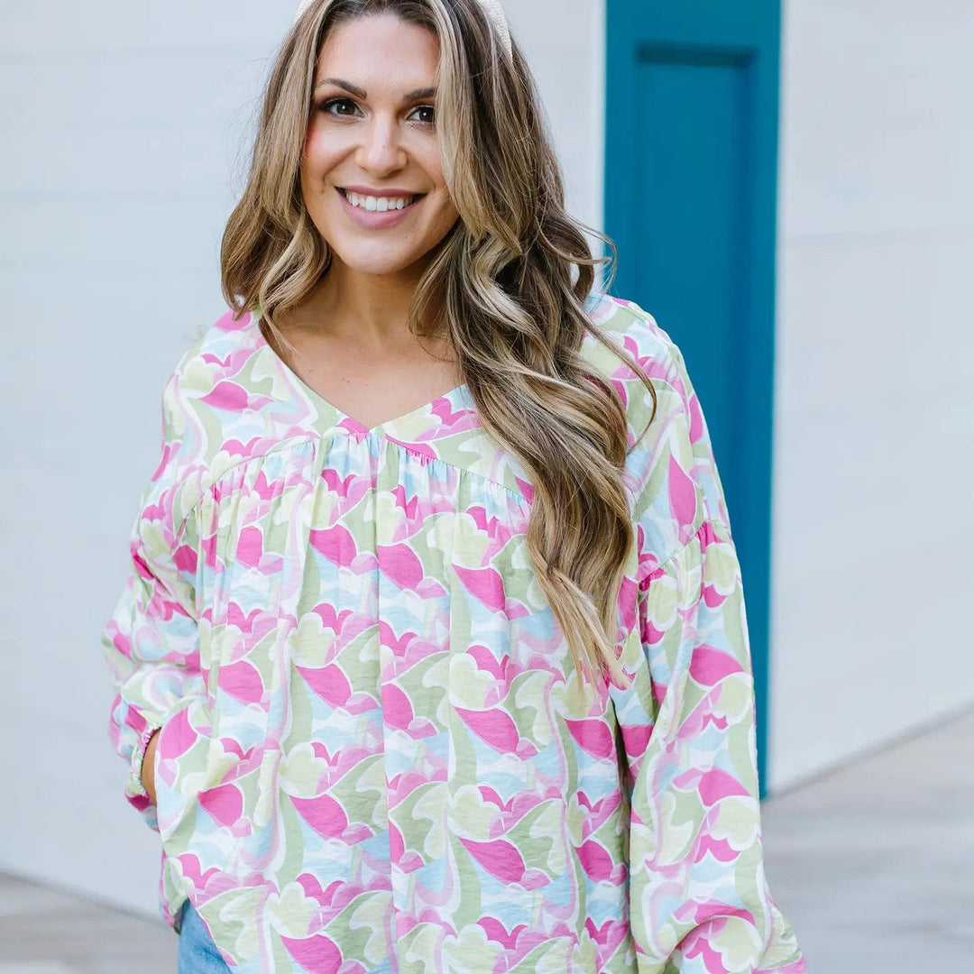 Michelle McDowell Top Come Away w Me Melon / Small Loren Top