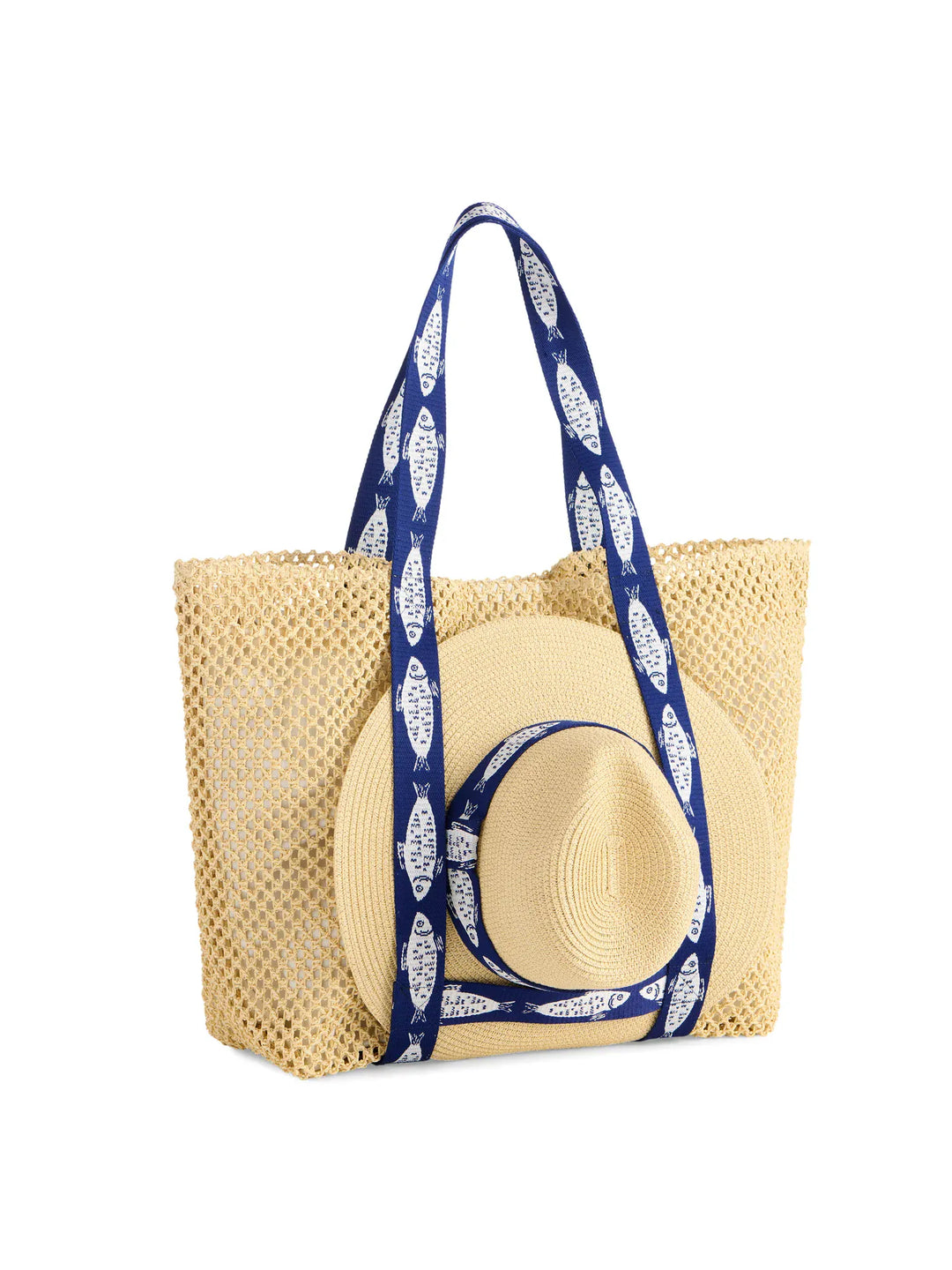 Shiraleah Tote Navy Fisher Tote &amp; Hat Set