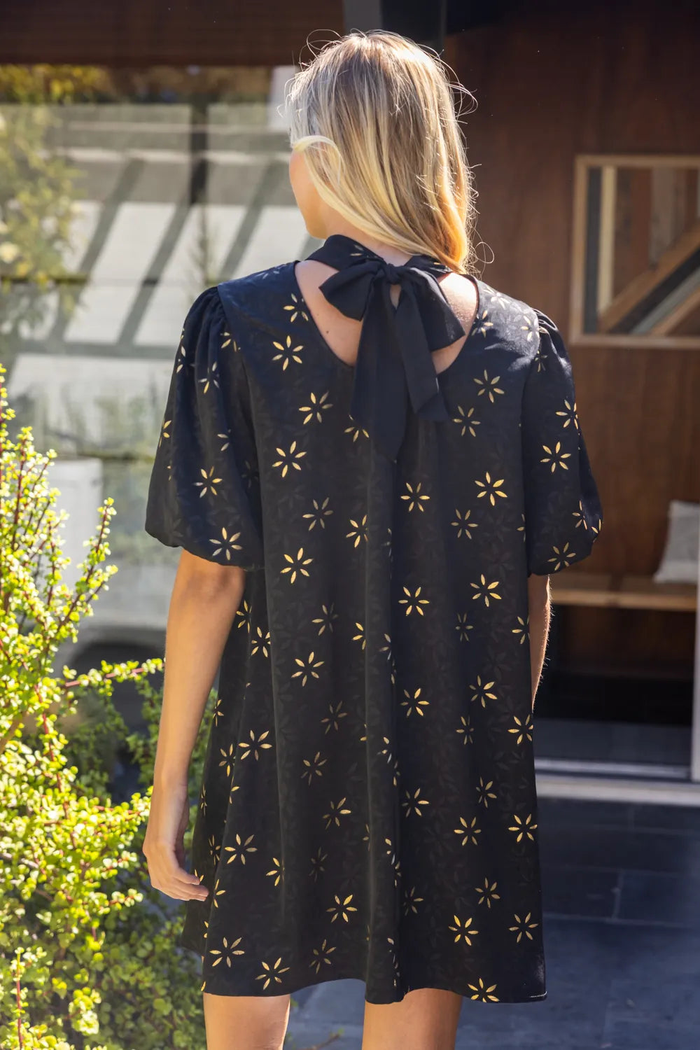 Alina Metaliic Floral Dress