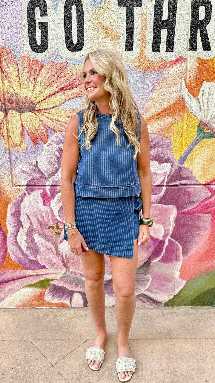 Kaia Pinstriped Skirt