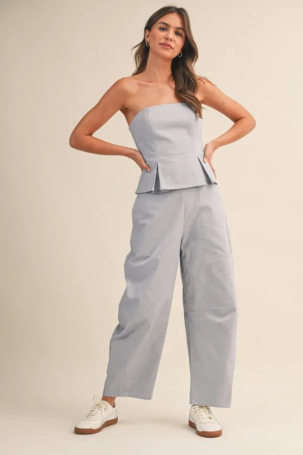 Klesis Jumpsuit Light Blue / S Milani Pleated Barrel Jumpsuit