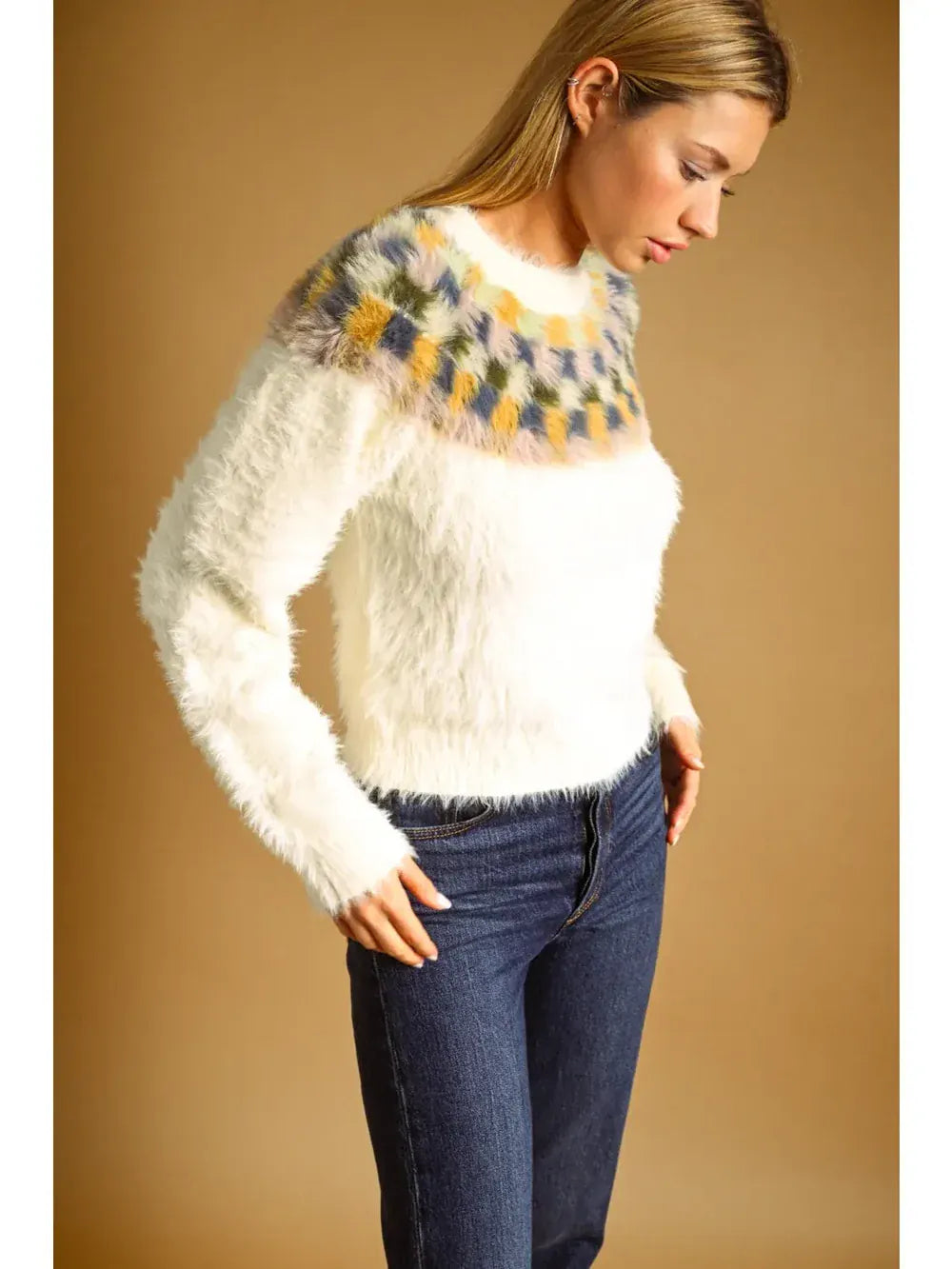 Miou Muse Valeria sweater top in a soft knit fabric with a stylish, versatile design