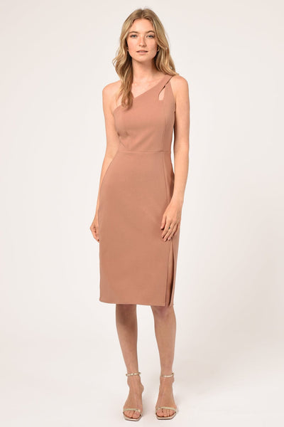 Adelyn Rae Dress Clay / S Selia Asymmetrical One Shoulder Dress