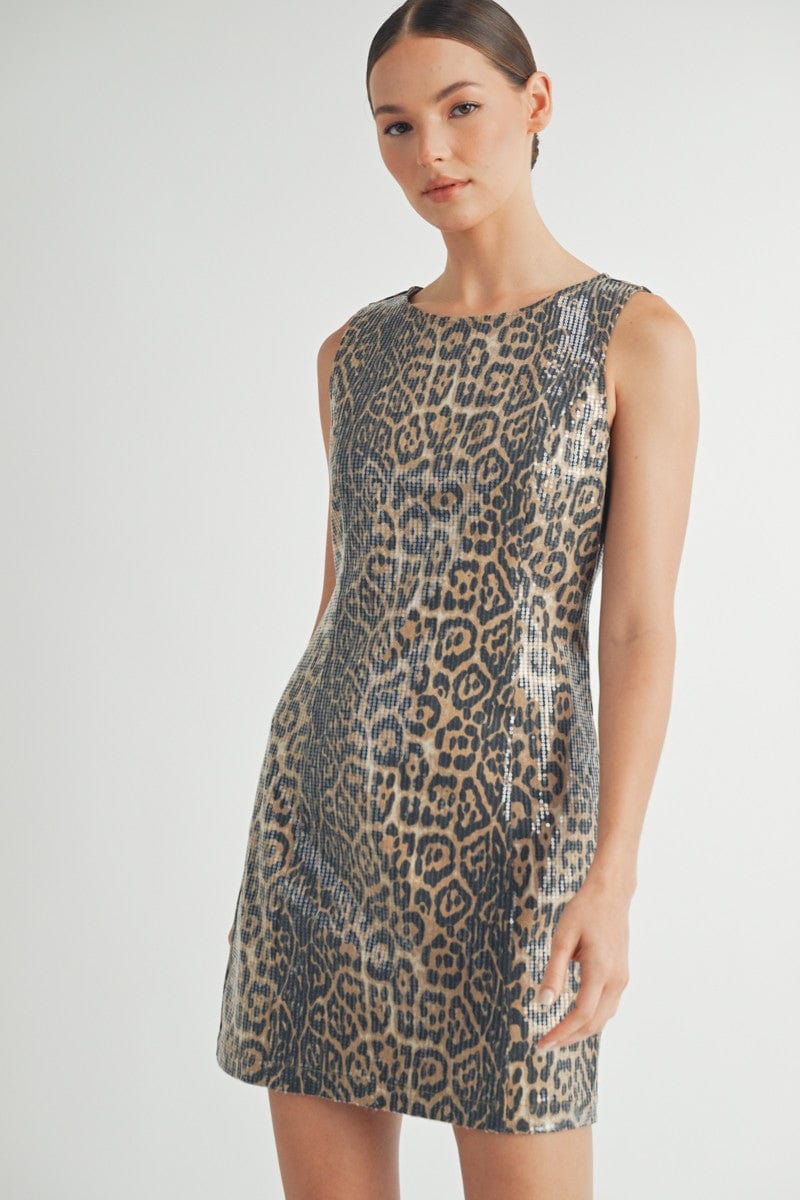 Aiblee Dress Leopard / S Violet Sequin Dress