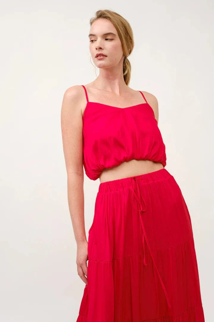 Aiblee Set Vibrant Red / S Lily Crop Top & Maxi Skirt Set
