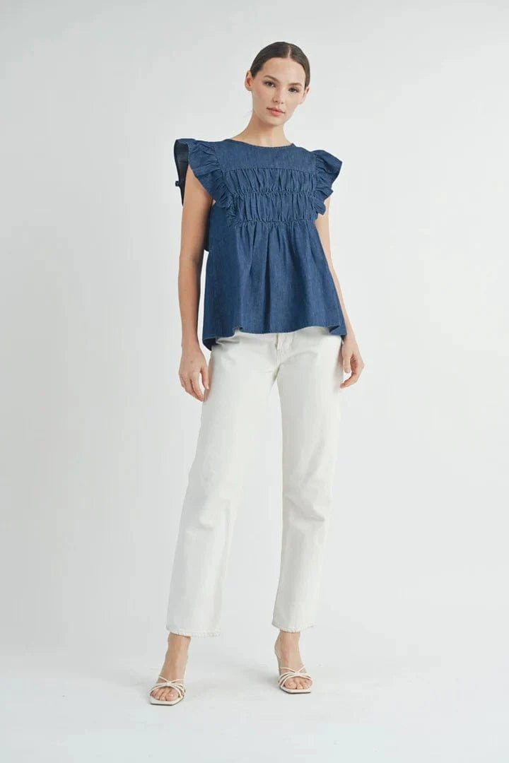 Aiblee Top Grace Flutter Sleeve Top