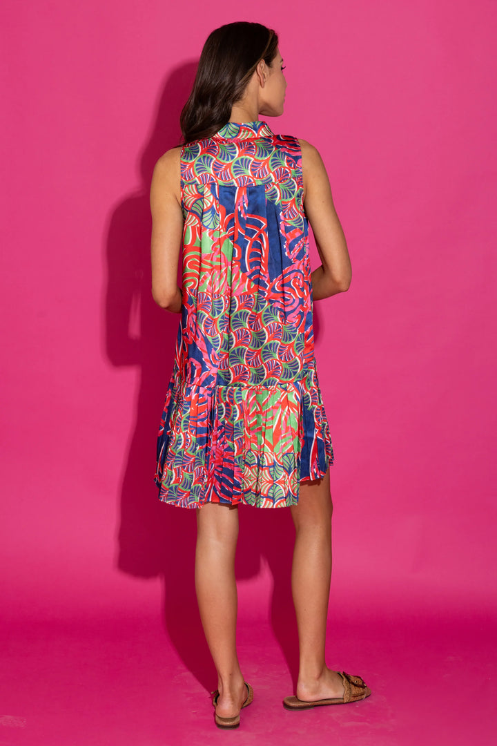 Alden Adair Bella Mini Dress in Nautical Geo pattern, featuring a stylish short dress with a nautical-inspired print.