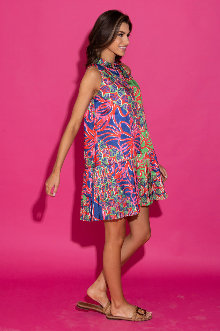 Alden Adair Bella Dress mini in Nautical Geo print, featuring a stylish nautical-inspired design and fitted silhouette.