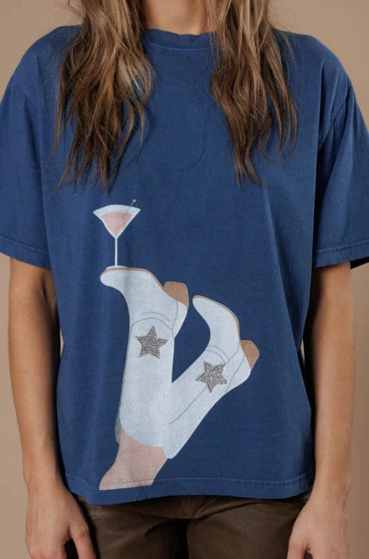 All Us Graphic Tee Navy / S Cowboy Drink Big Boy Tee