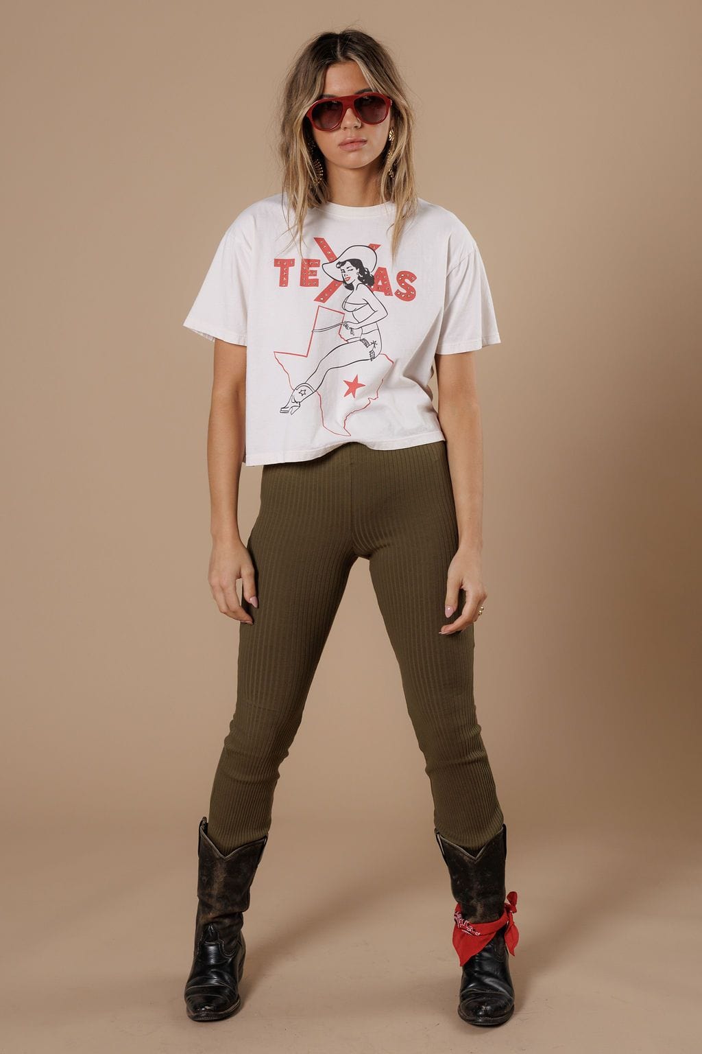 All Us Graphic Tee Texas Pinup Wide Boy Tee