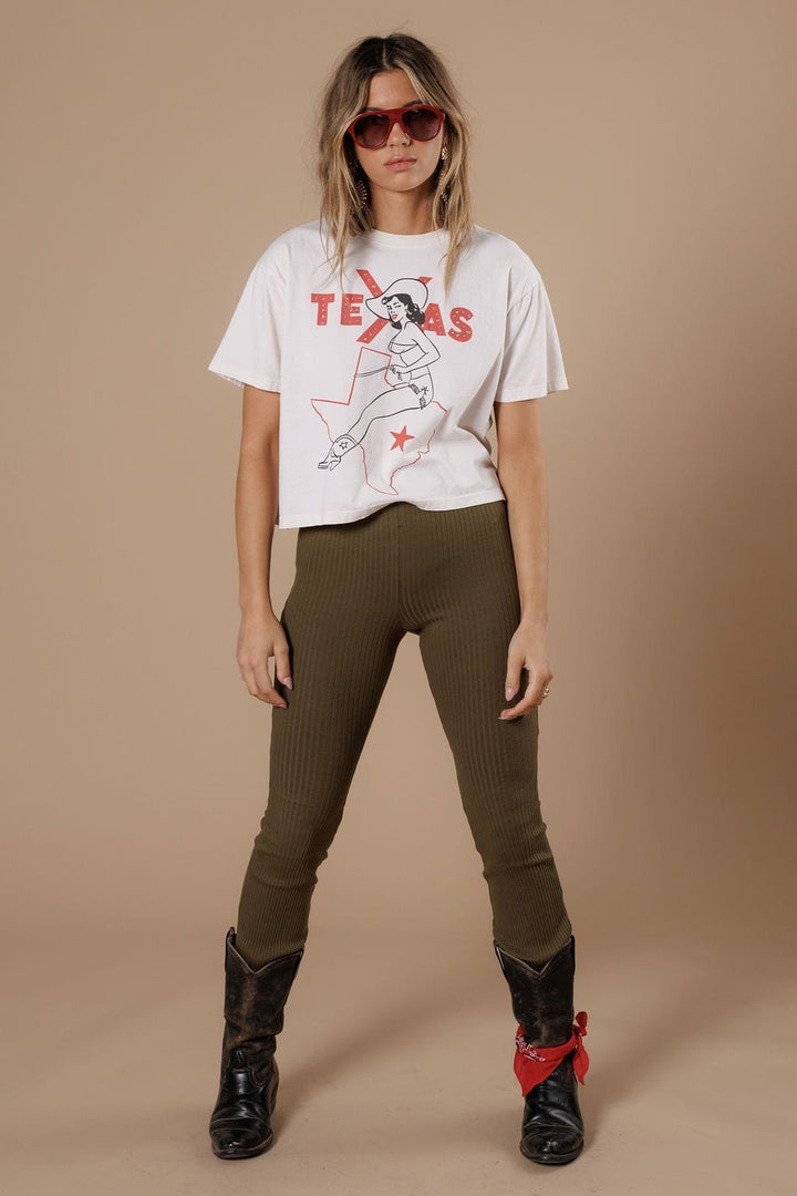 All Us Graphic Tee Texas Pinup Wide Boy Tee
