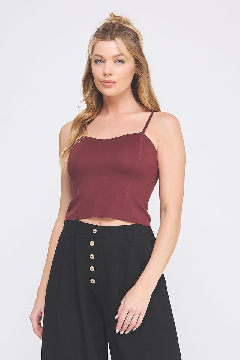 Allie Rose Livia Smooth Princess Seam Bralette in Mulberry, soft fabric with seamless design and supportive princess seams.