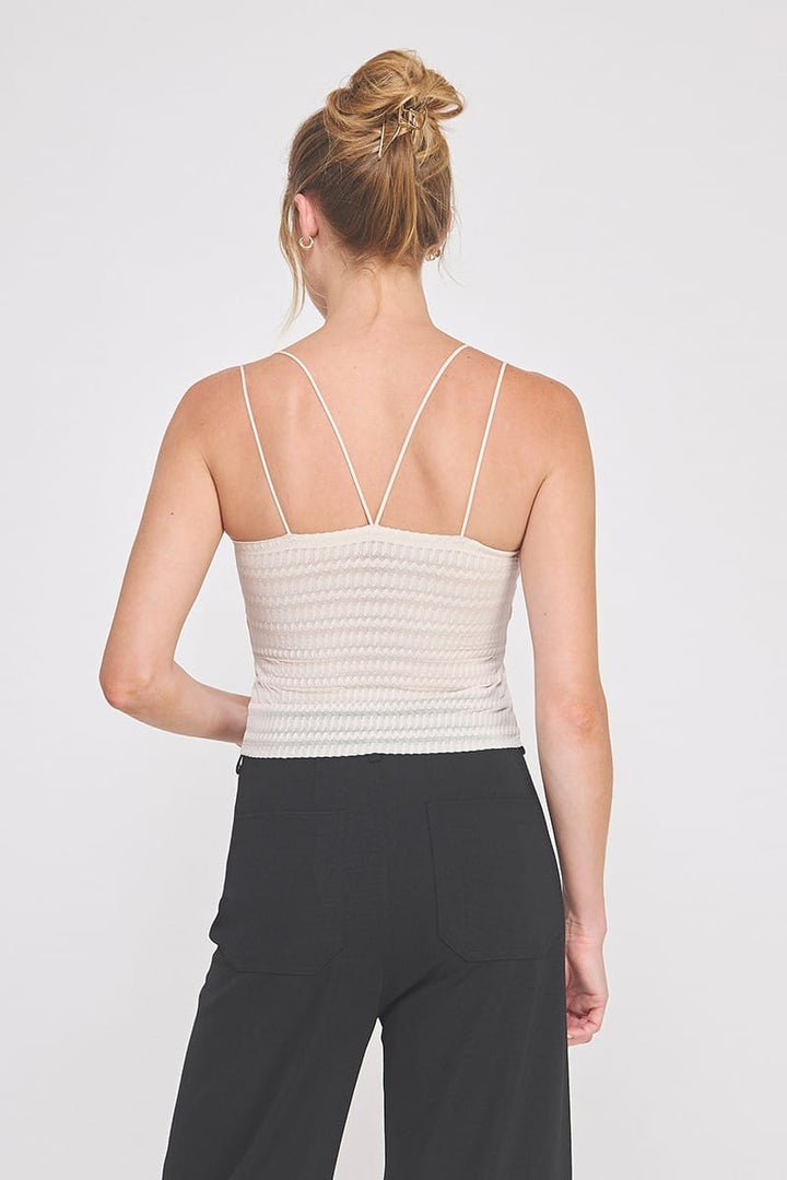 Allie Rose Avani Zig Zag Cami in vibrant zig zag pattern, lightweight sleeveless camisole with adjustable straps.