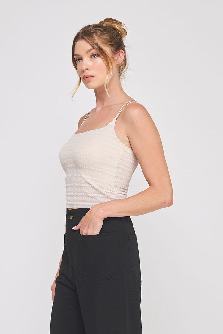 Allie Rose Avani Zig Zag Cami in vibrant zig zag pattern, featuring adjustable straps and lightweight fabric.