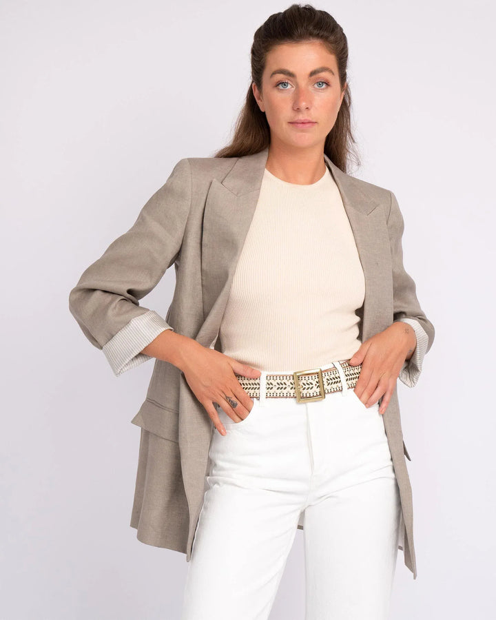 Amsterdam Heritage Belt Ezra Studded Leather Belt with Square Buckle