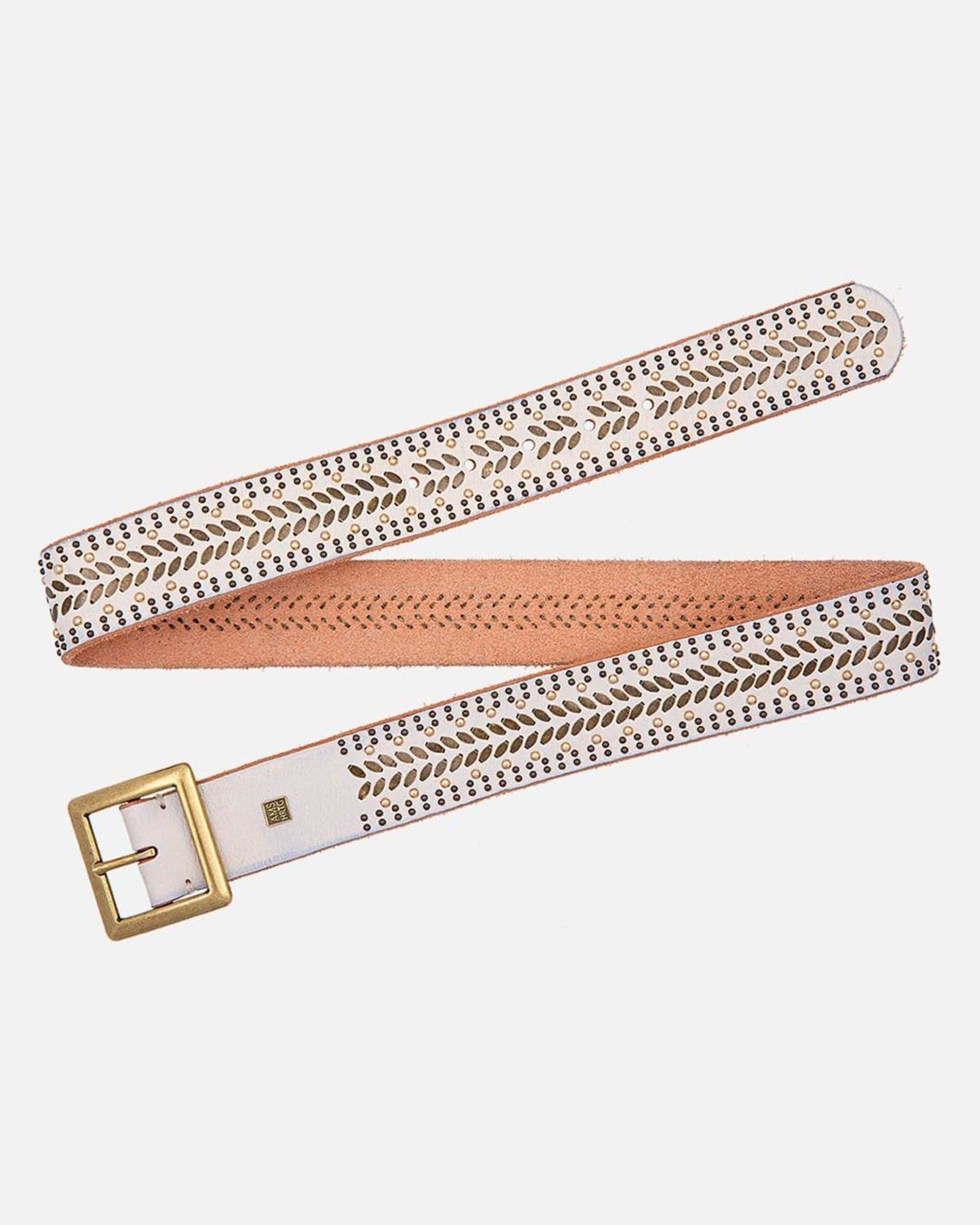 Amsterdam Heritage Belt Ezra Studded Leather Belt with Square Buckle