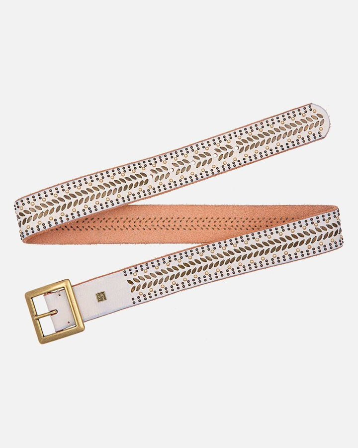 Amsterdam Heritage Belt Ezra Studded Leather Belt with Square Buckle