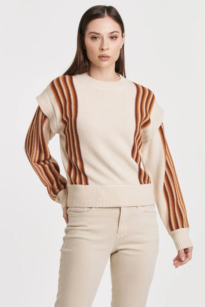 Another Love Sweater Creamy Terra / XS Kirsten Drop Shoulder Stripe Sweater