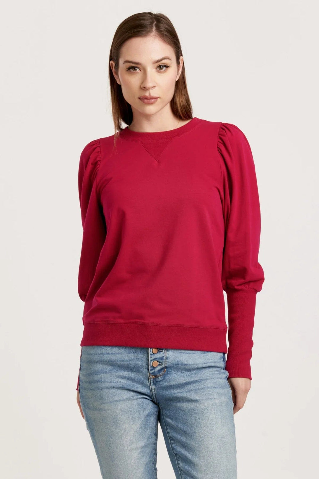 Another Love Sweatshirt Ruby / XS Tara Puffy Long Sleeve Sweatshirt