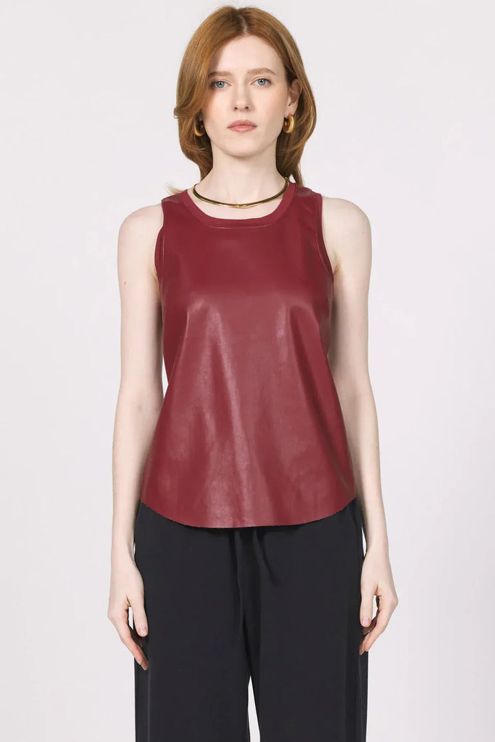 Another Love Tank Bordeaux / XS Carmela Vegan Leather Tank