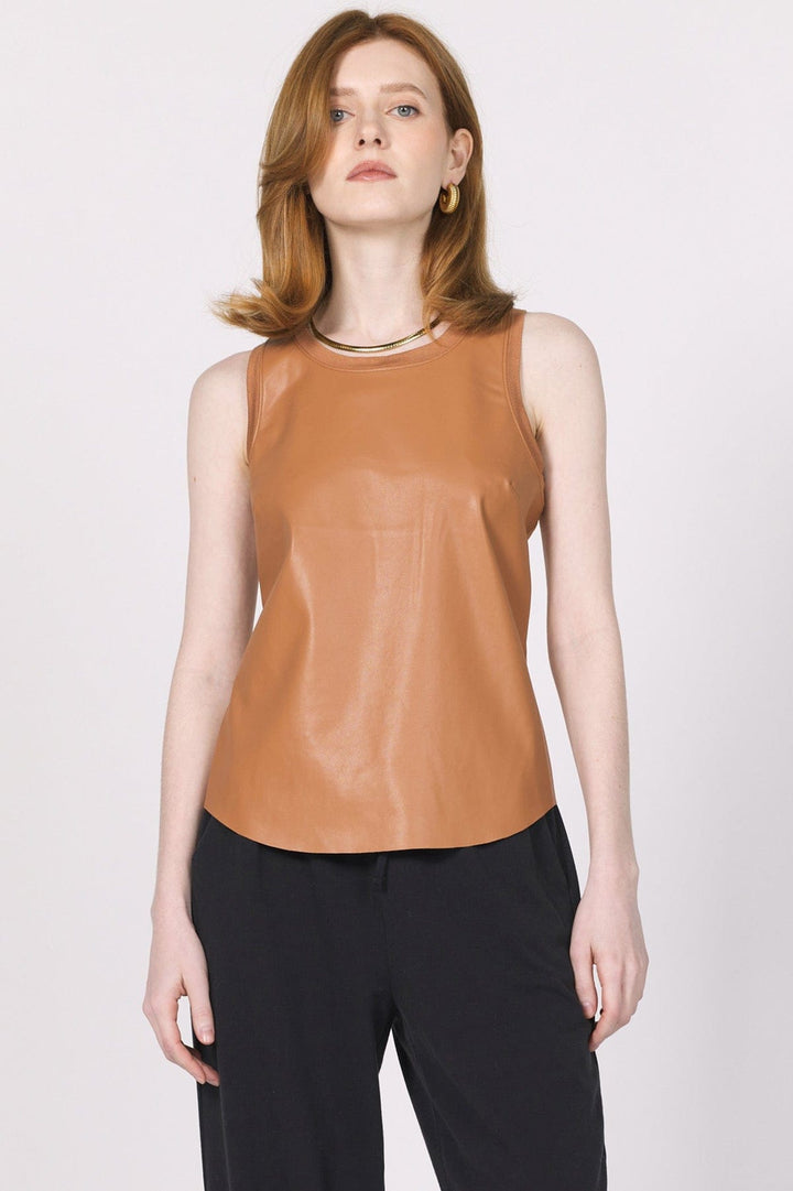 Another Love Tank Brown Sugar / XS Carmela Vegan Leather Tank