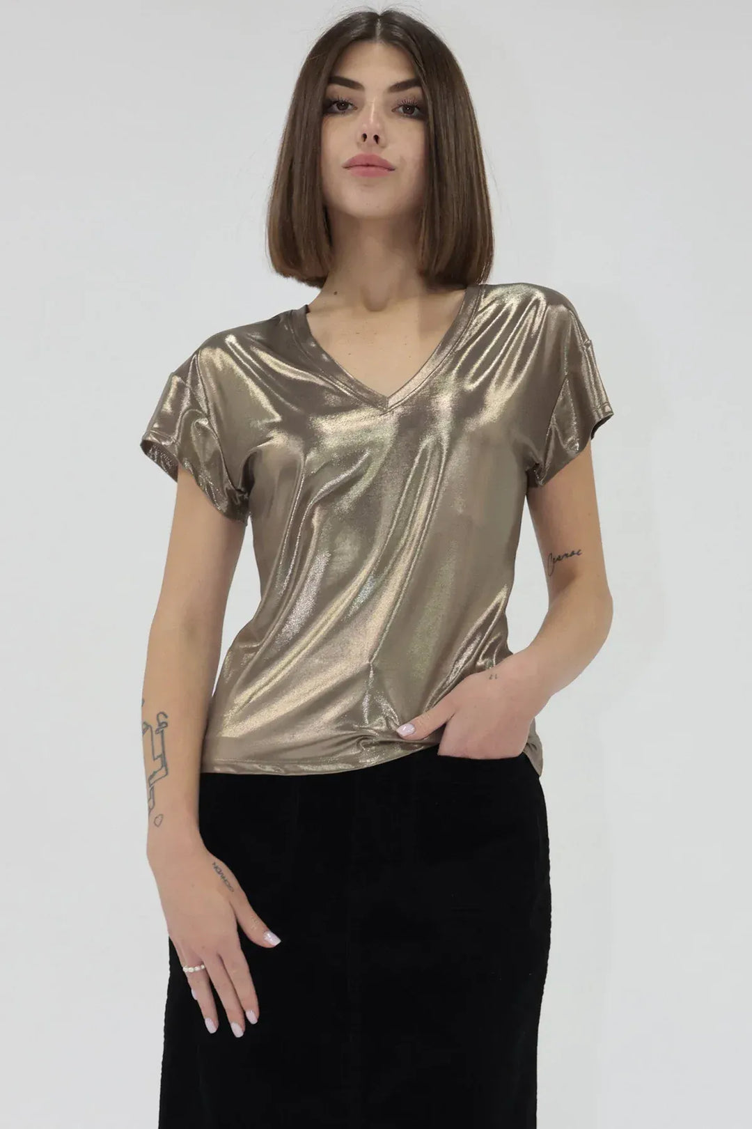 Another Love Top Gold / S Lumi Metallic Top