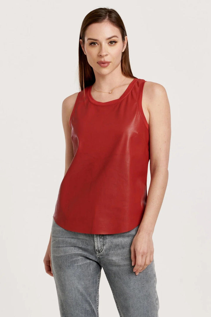 Another Love Top Pomegranate / XS Carmela Pleather Tank