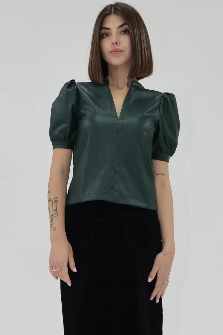 Another Love Top Rainforest Green / S Kalia V-Neck Top