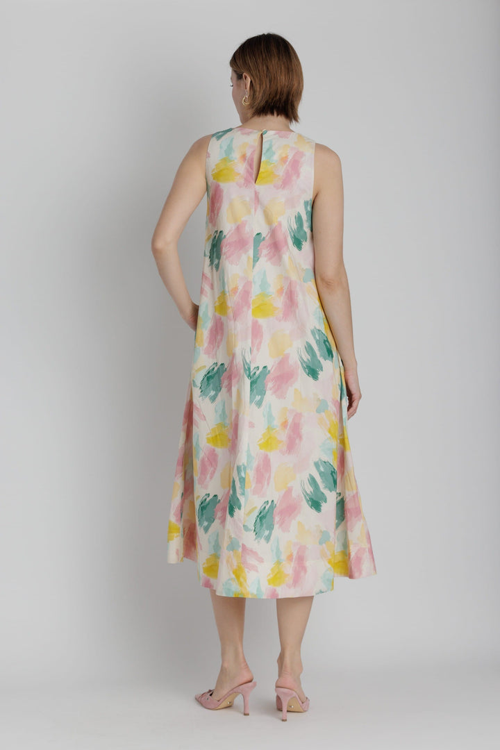 Aureum Dress Anna Watercolor Midi Dress