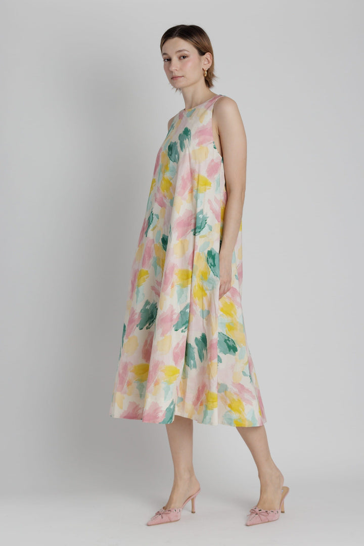 Aureum Dress Anna Watercolor Midi Dress