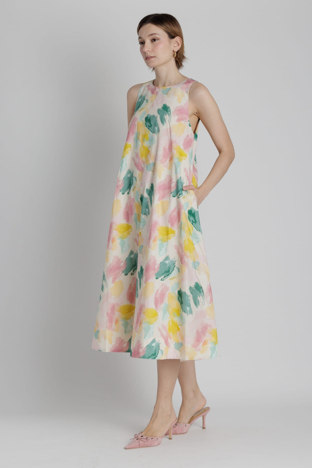 Aureum Dress Anna Watercolor Midi Dress