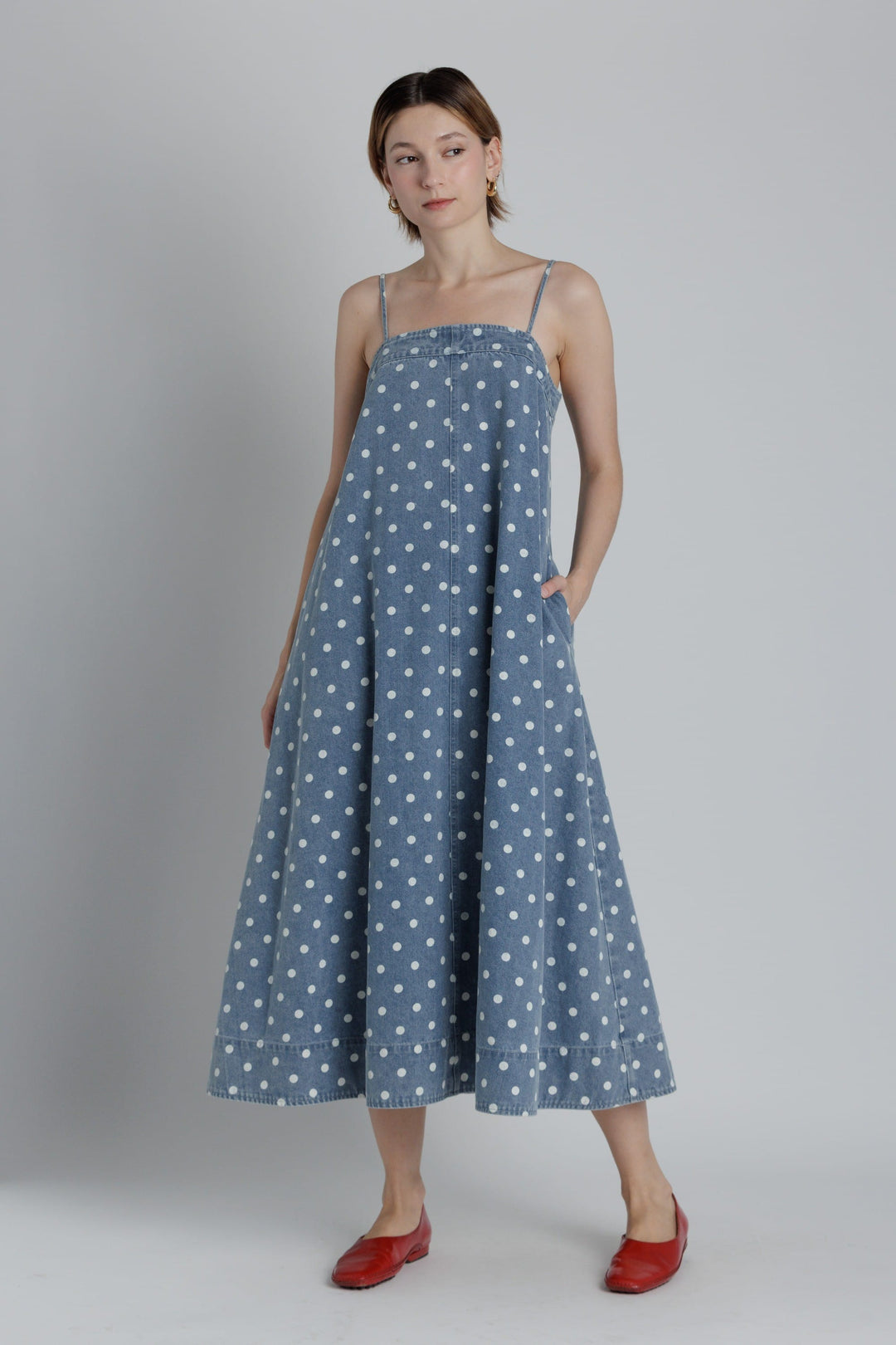 Aureum Dress Denim / XS Elsie A-Line Midi Dress