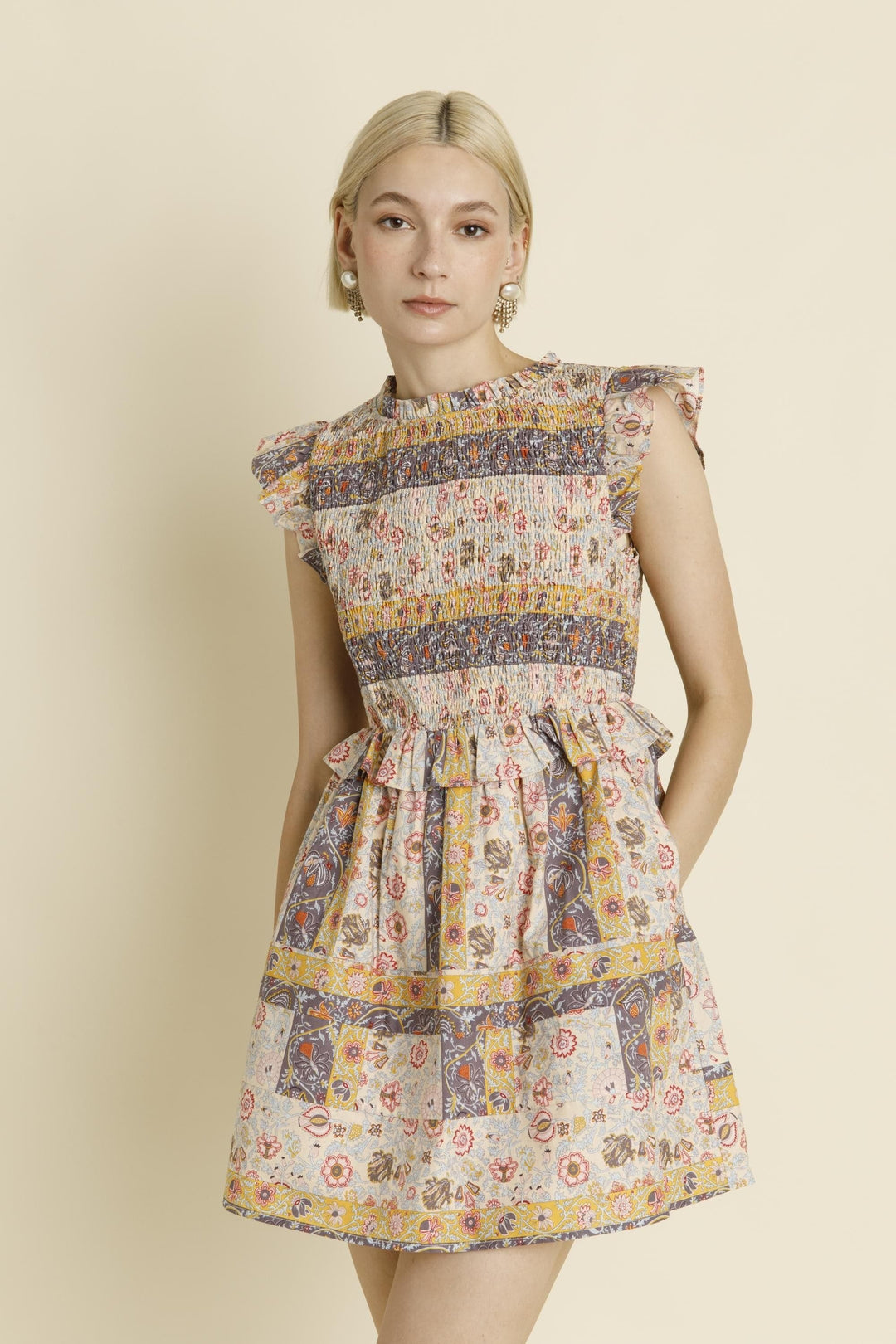 Aureum Dress Pink / Brown / XS Molly Paisley Dress