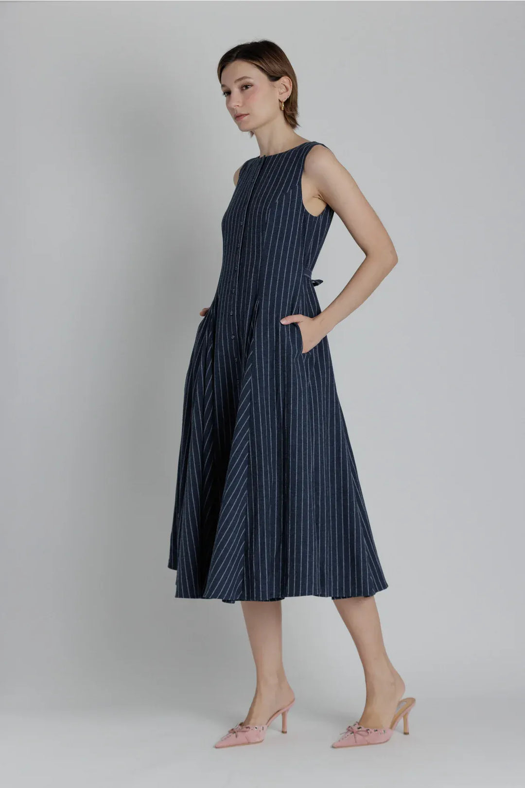 Aureum Dress Quinn Striped Midi Dress