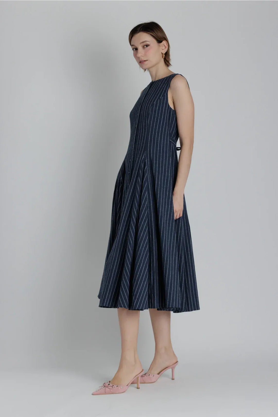 Aureum Dress Quinn Striped Midi Dress