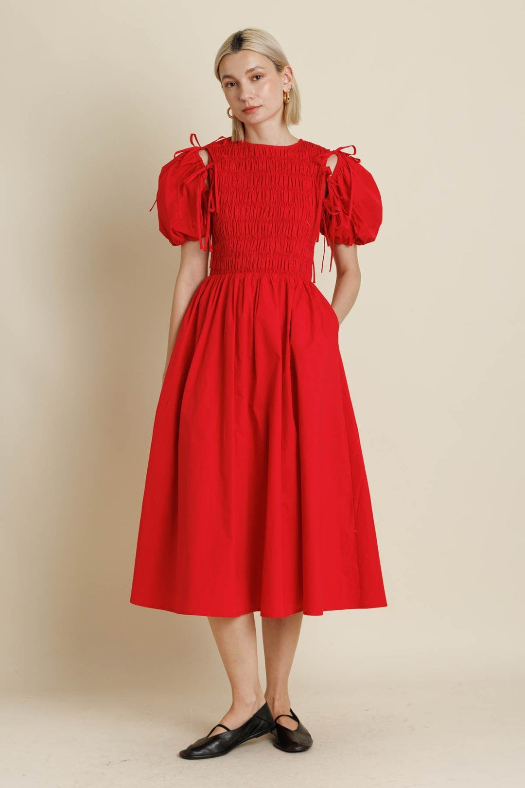 Aureum Dress Red / XS Zuri Detachable Sleeve Dress