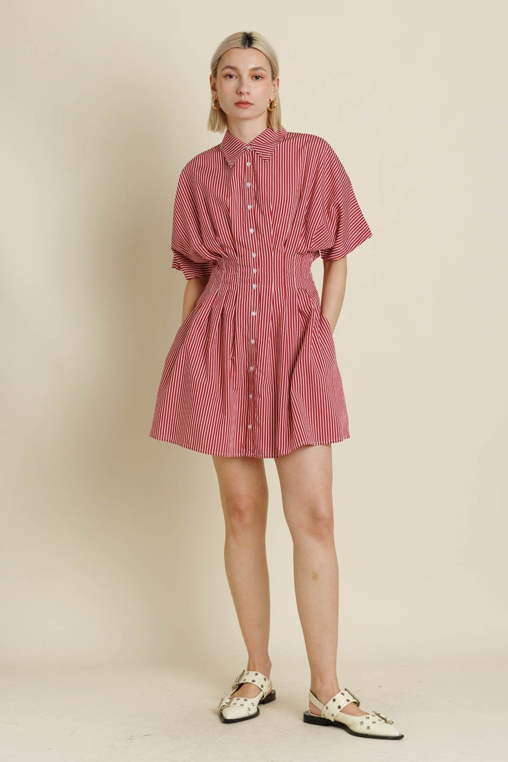 Aureum Dress Selah Striped Mini Dress