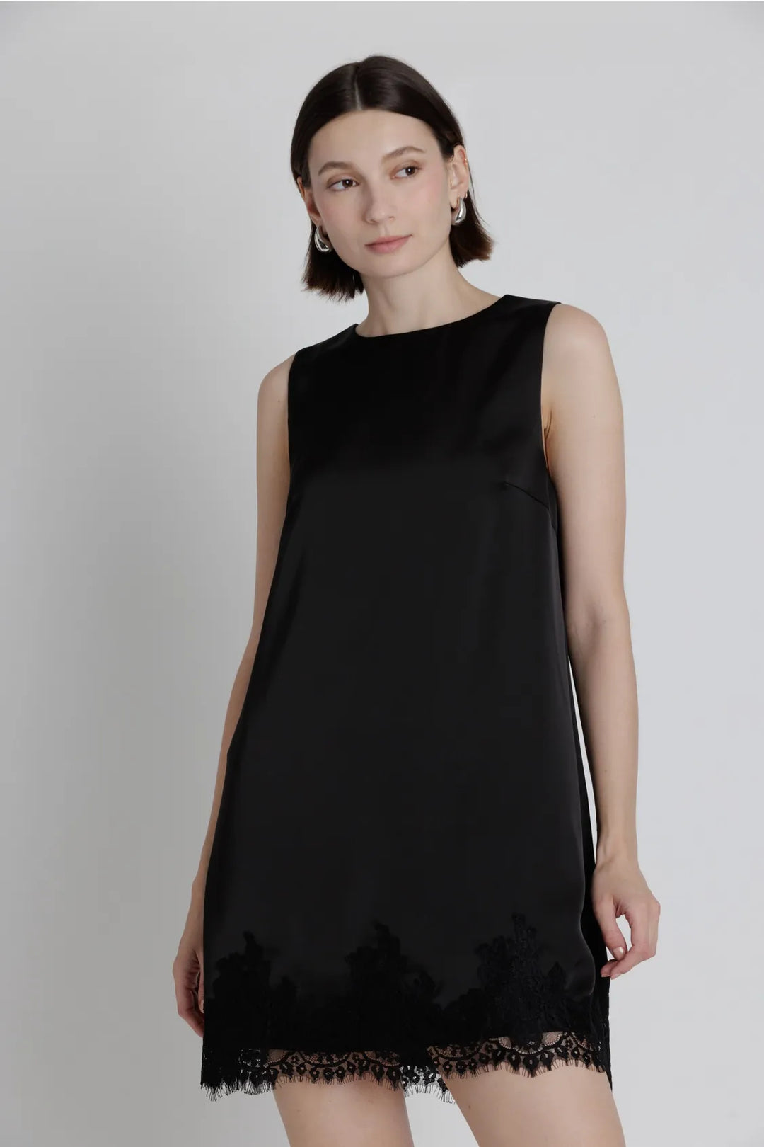 Aureum Mini Dress Black / XS Daisy Lace Trim Mini Dress