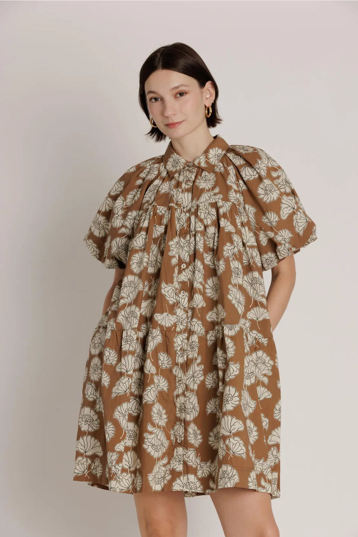 Aureum Mini Dress Brown / XS Josie Mini Shirt Dress