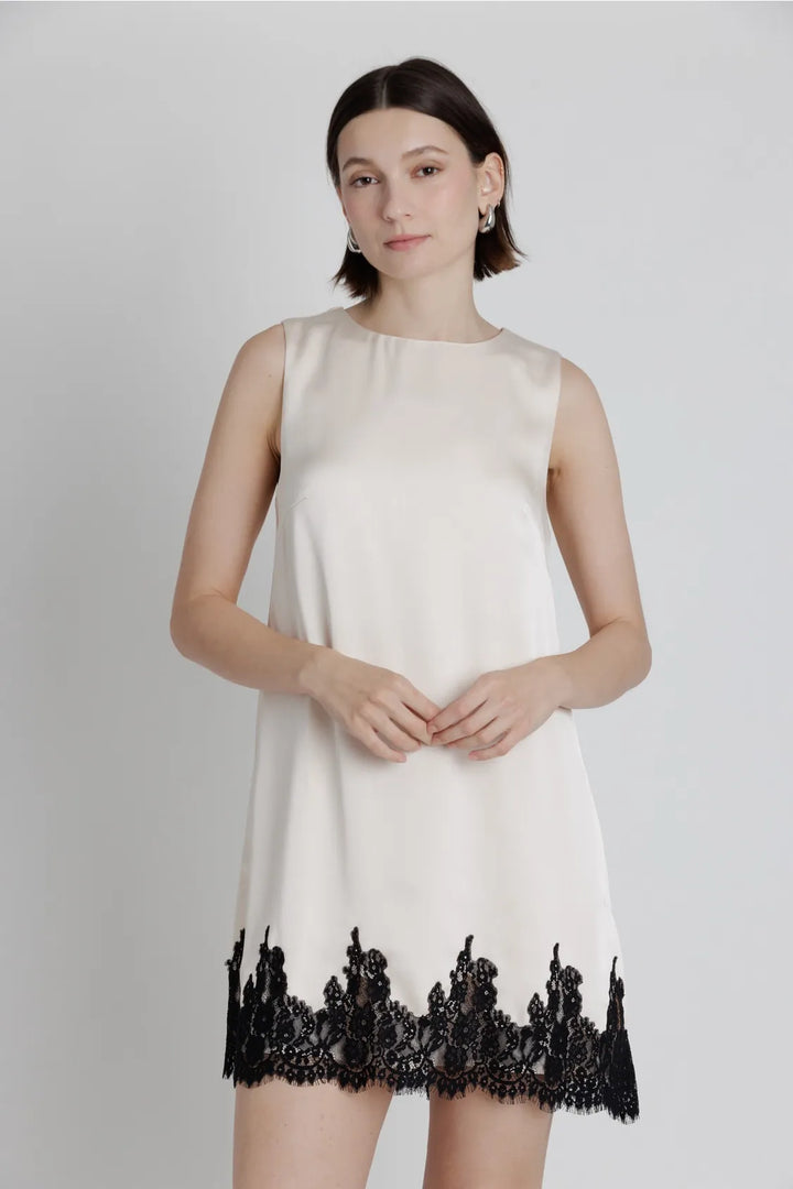 Aureum Mini Dress Daisy Lace Trim Mini Dress