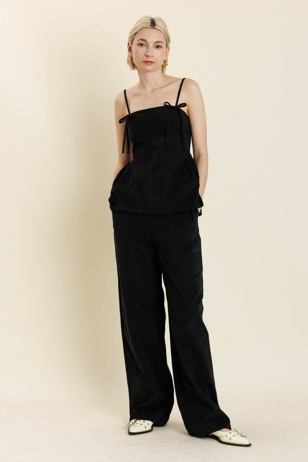 Aureum Top Alora Bow Trim Top