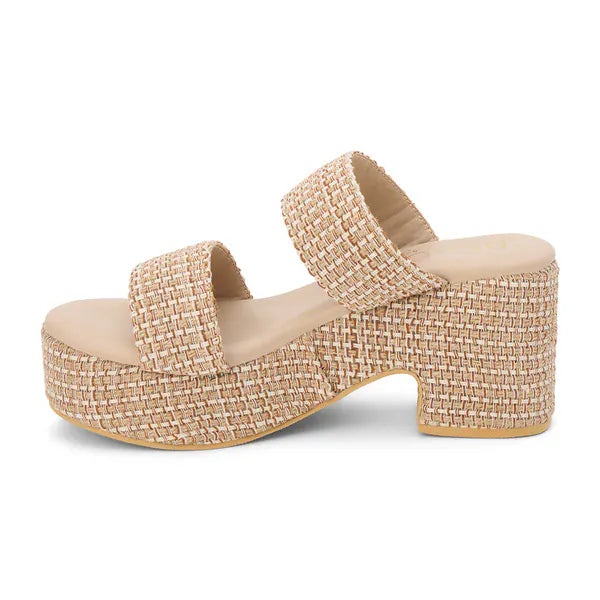 Beach by Matisse Ocean Ave platform sandal with a chunky sole and neutral straps, perfect for summer beach outings.
