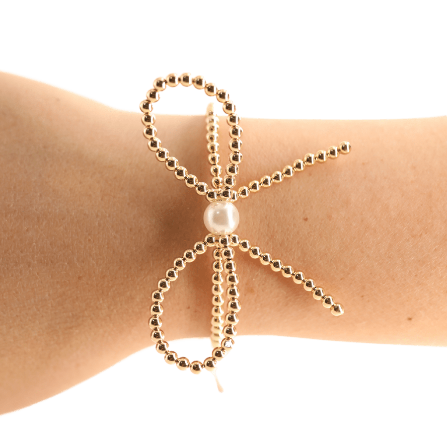 Beaded Blondes Bracelet Gold Bow Bracelet