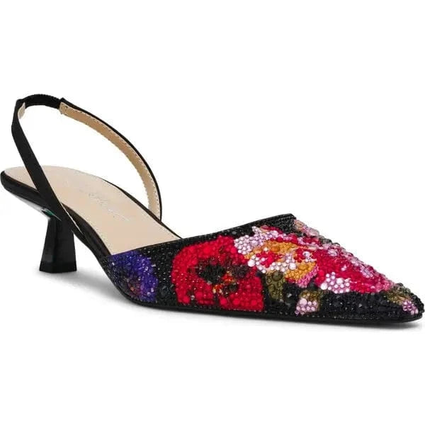 Betsey Johnson Sandal Black Flower Multi / 6.5 Oppal Floral Pumps