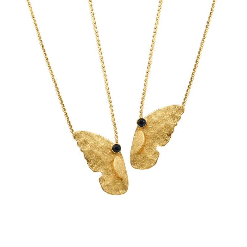 By Aris Necklace Gold w/ Gold Gem Mini Mariposa Necklace