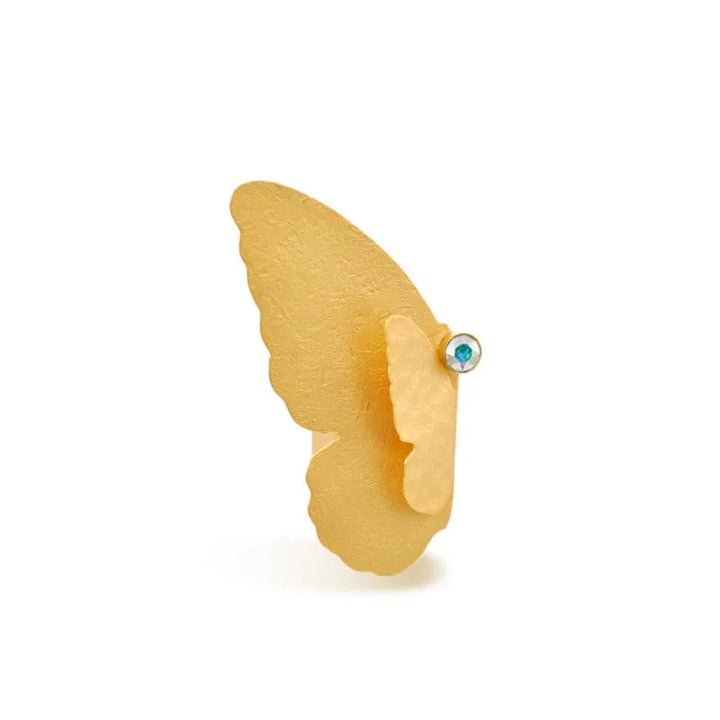 By Aris Ring Gold Aurora Borealis Mariposa Ring